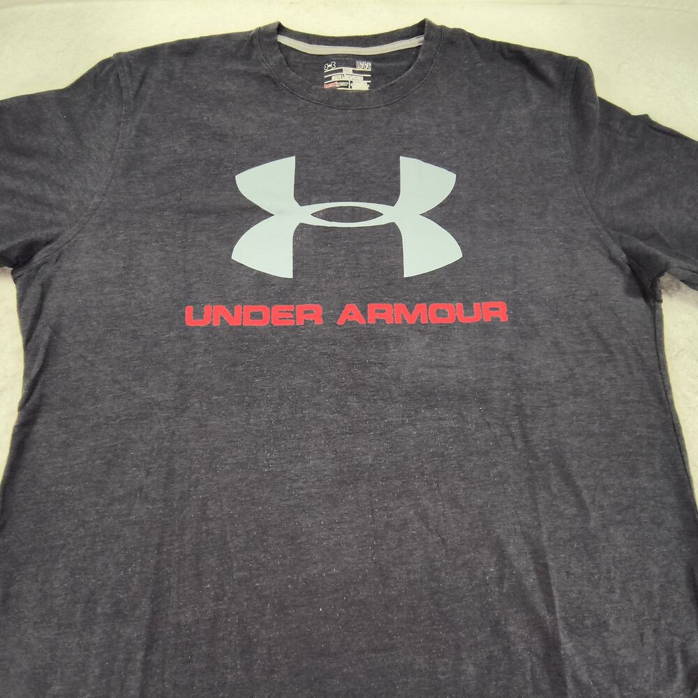 Under Armour Crew Neck Short Sleeve Graphic T Shirt Mens Size Large L Gray